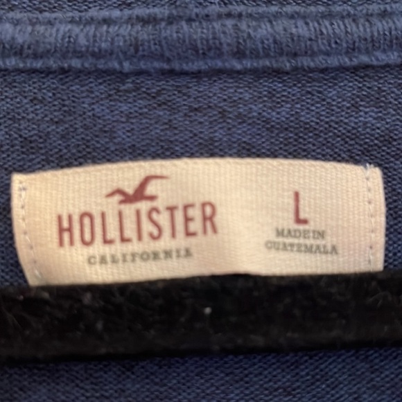 Hollister Light-Weight Cropped Hoodie Size L Navy Super Soft Excellent Conditio - Picture 4 of 4